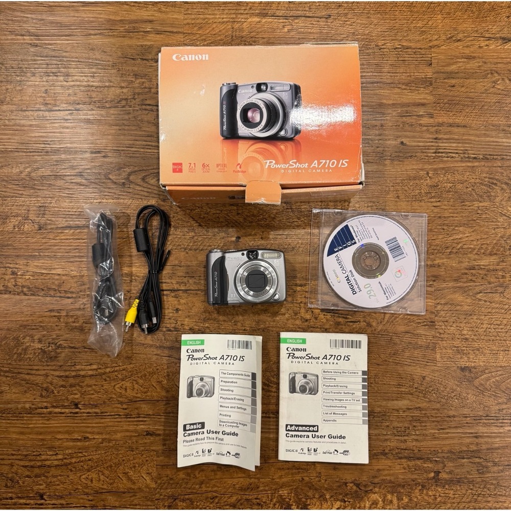 Canon PowerShot A710 IS 7.1MP Digital Camera 6x Zoom Silver Tested
